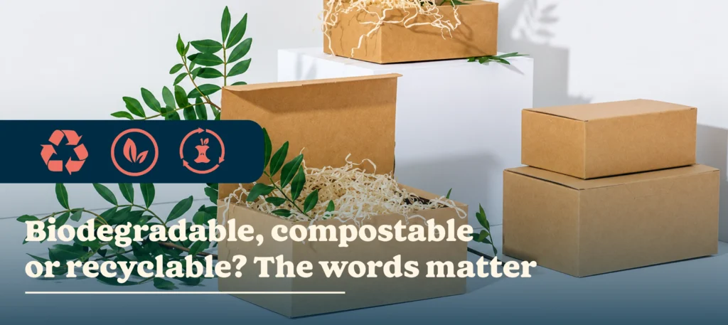 Biodegradable, compostable or recyclable The words matter