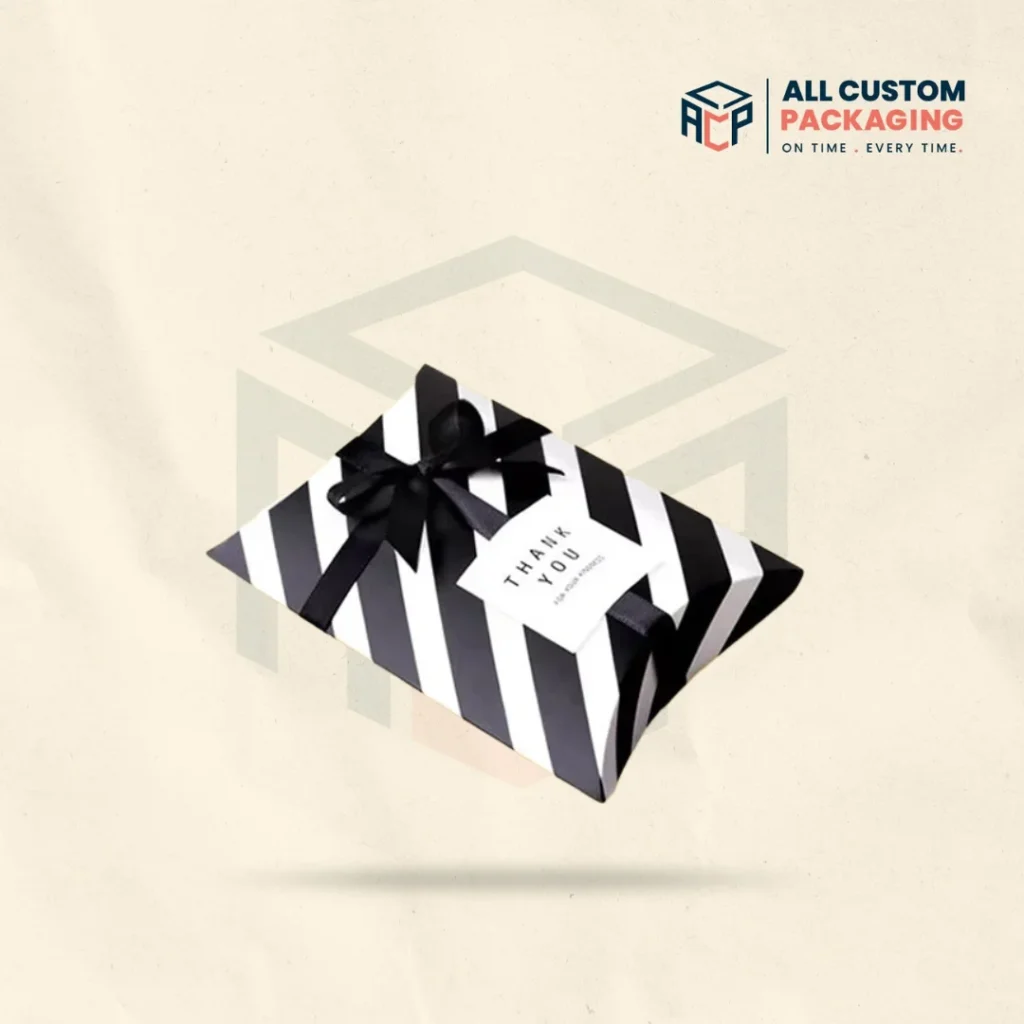 Black and White Striped Pillow Boxes