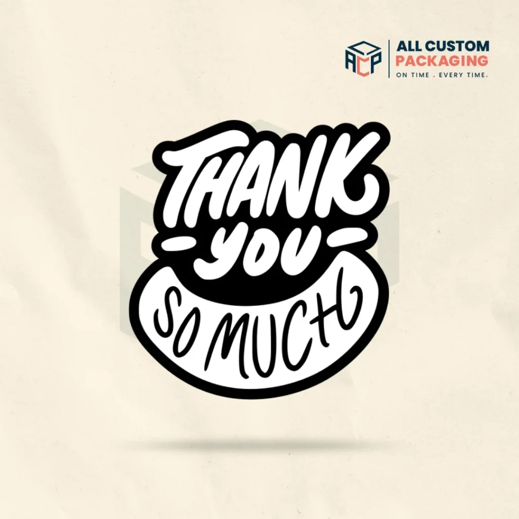Black Thank You Stickers