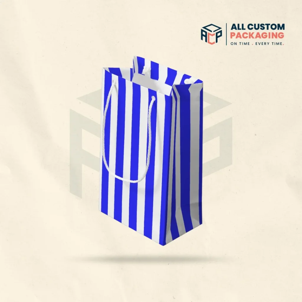Blue Candy Stripe Paper Bags