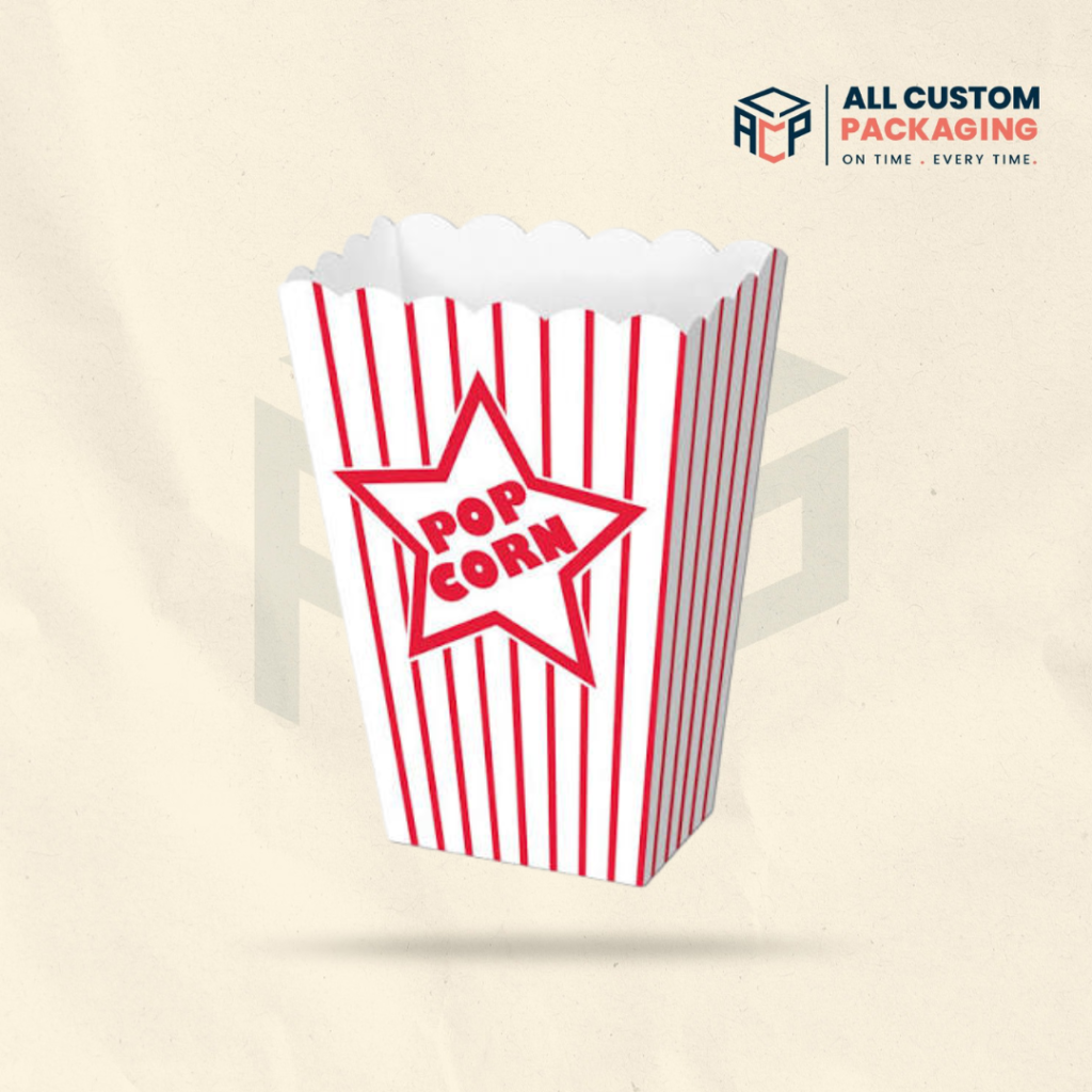 Red and White Striped Popcorn Boxes