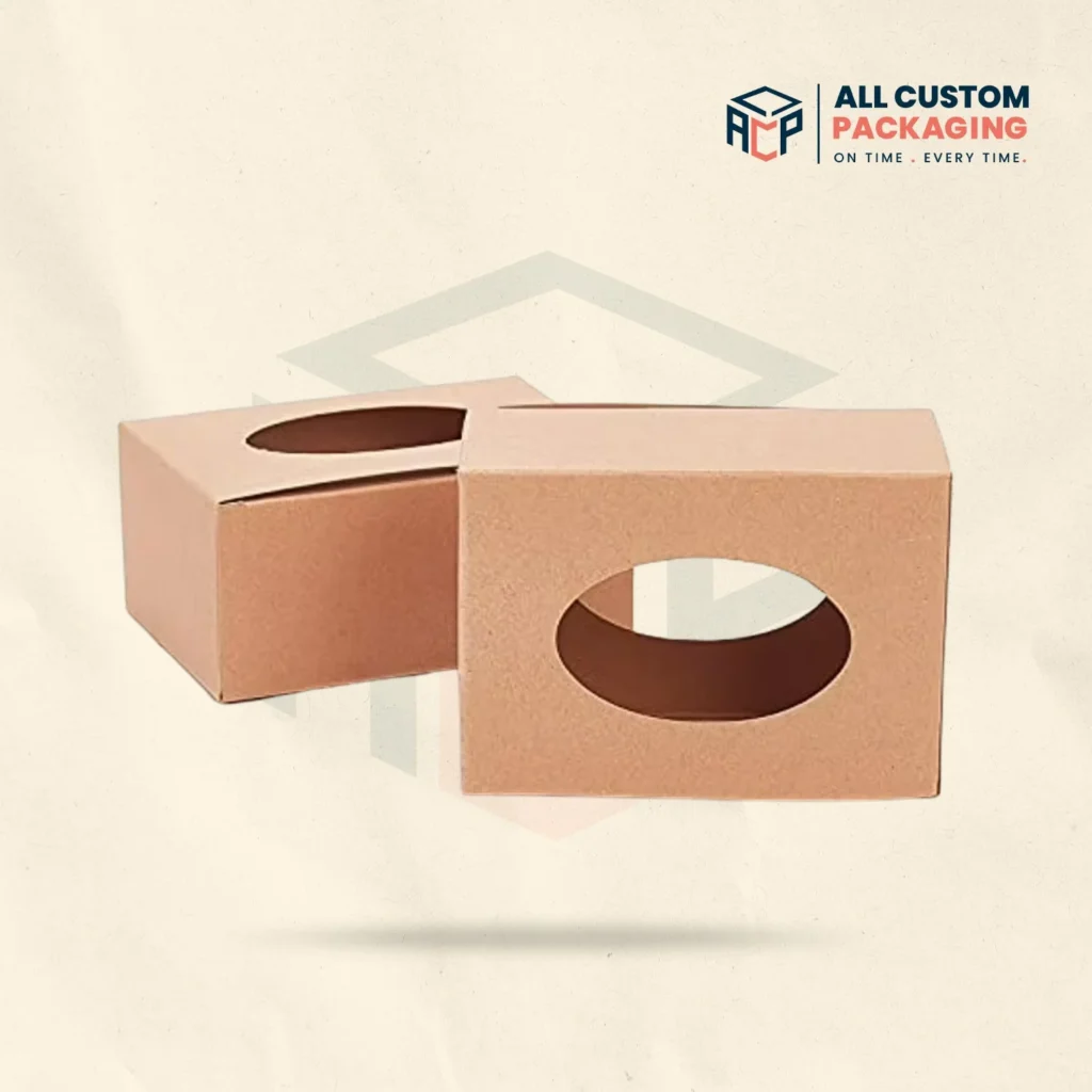 Kraft Brown Soap Boxes With Oval Window