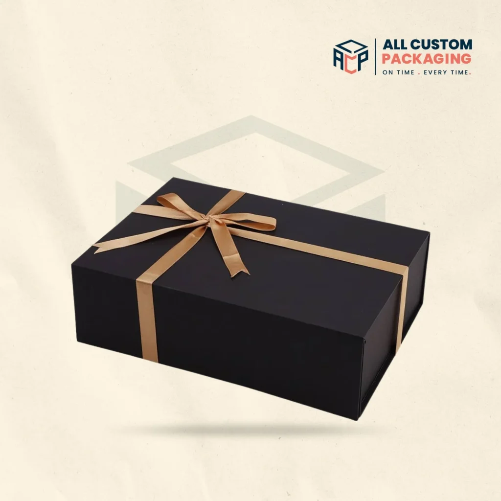 Empty Black Gift Boxes