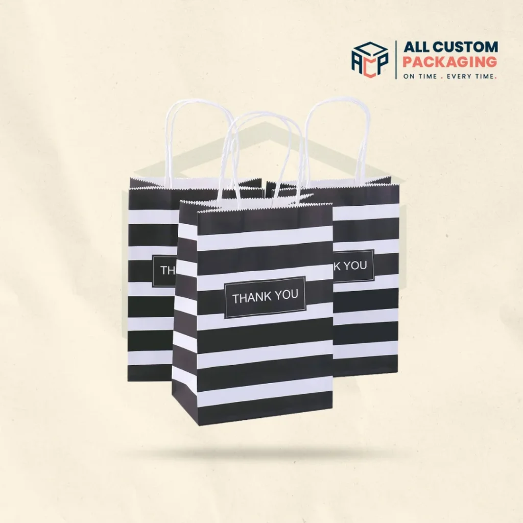 Black and White Striped Paper Bags