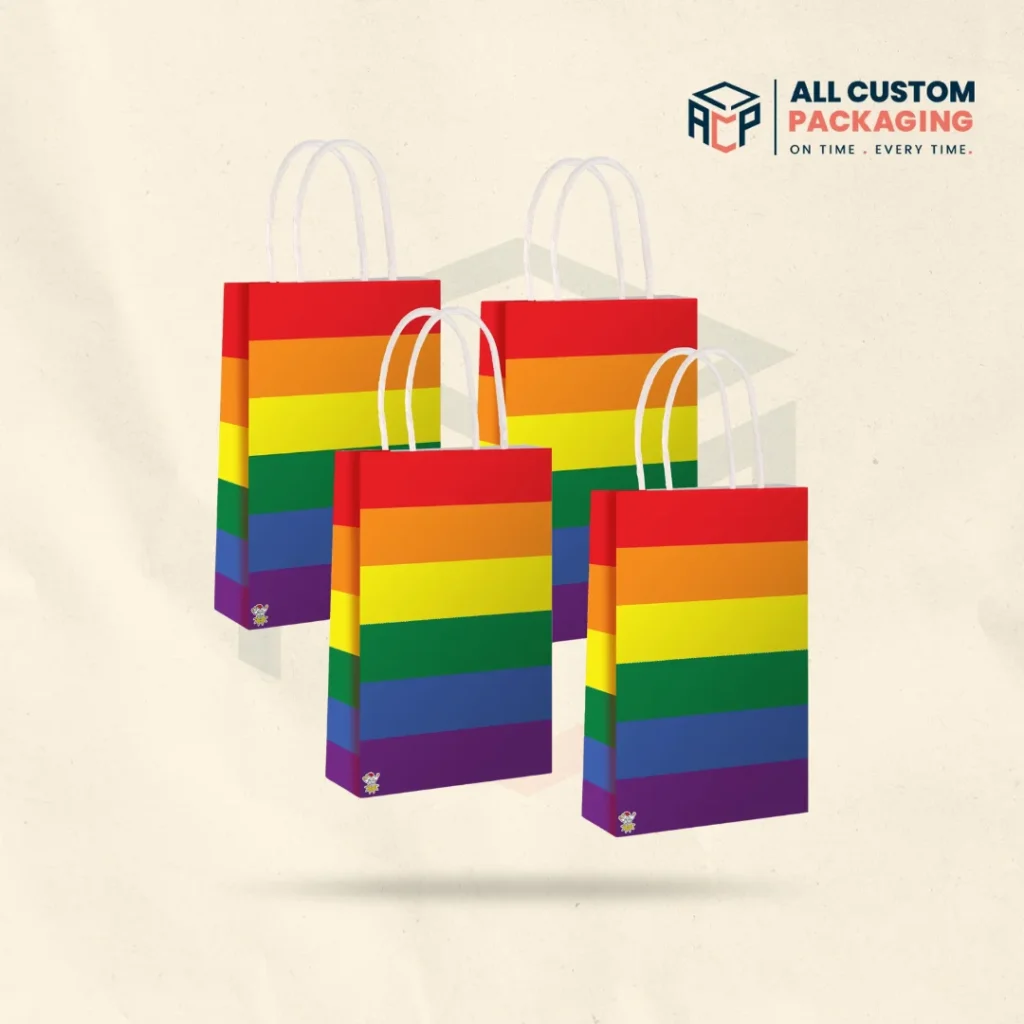 Rainbow Stripe Paper Bags