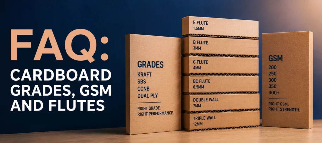 FAQ cardboard grades, GSM and flutes