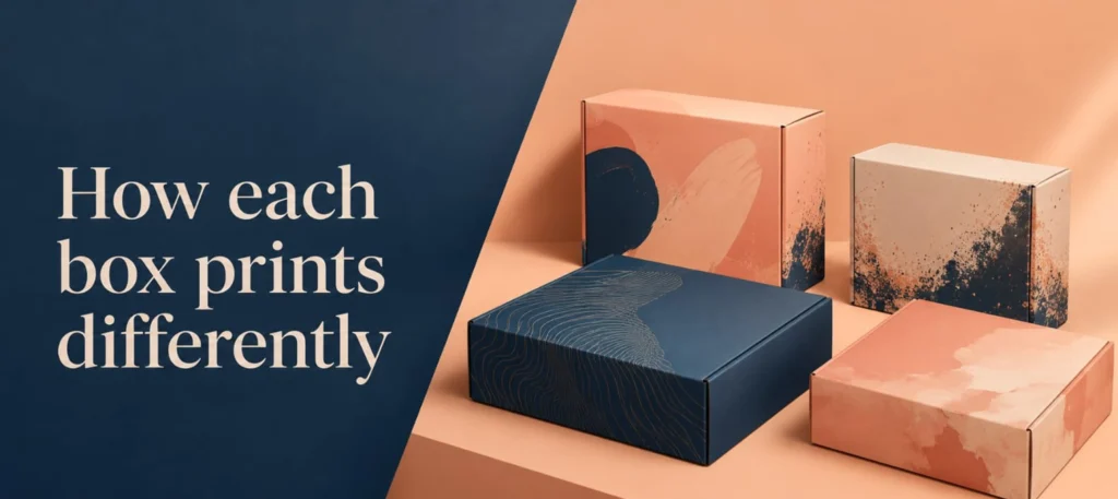 How each box prints differently