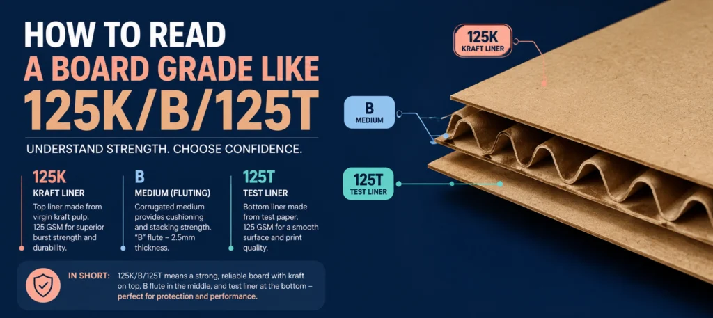 How to read a board grade like 125K B 125T