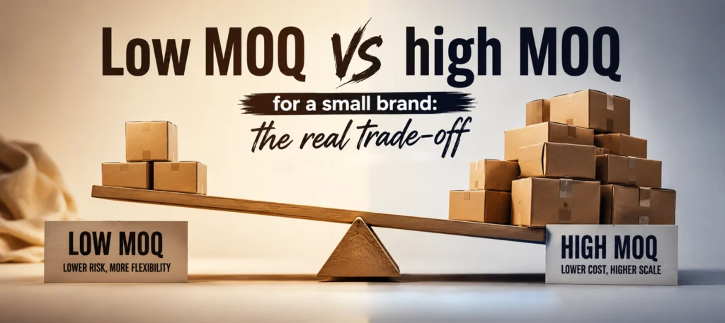 Low MOQ vs high MOQ for a small brand the real trade off