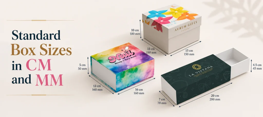 Standard Box Sizes in CM and MM