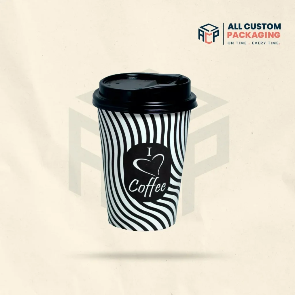 Black and White Striped Paper Cups