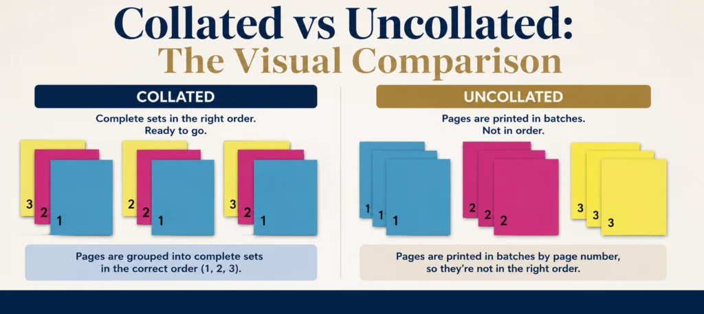 Collated vs uncollated the visual comparison