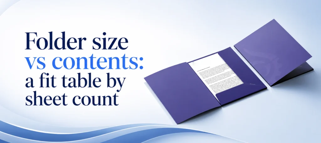 Folder size vs content a fit table by sheet count