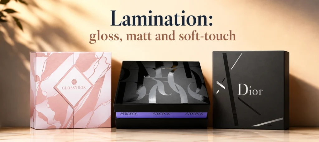 Lamination gloss, matt and soft-touch