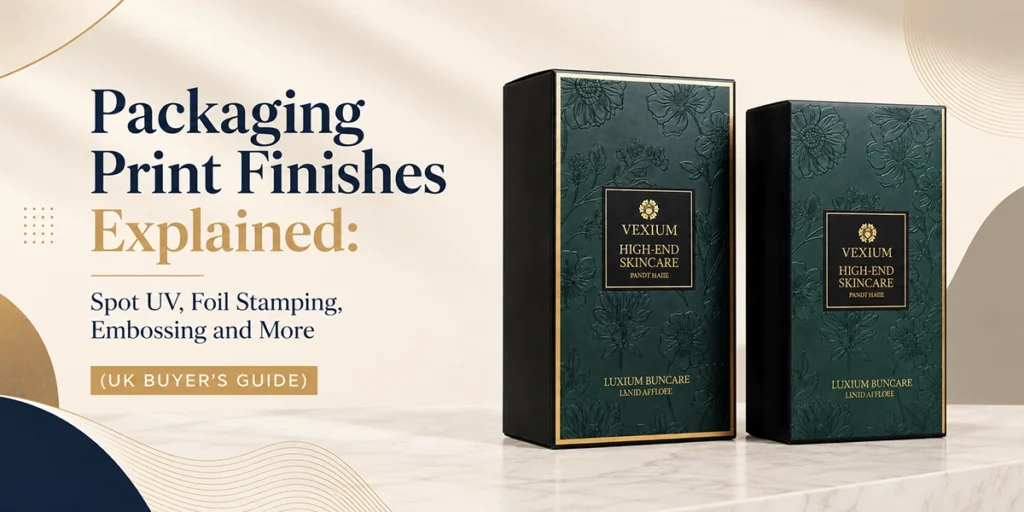 Packaging Print Finishes Explained: Spot UV, Foil Stamping, Embossing and More (UK Buyer’s Guide)