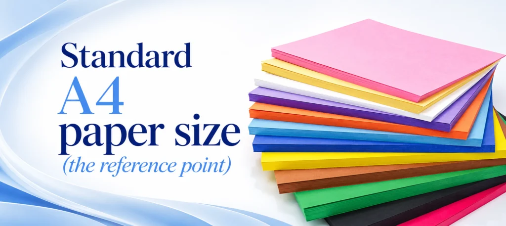 Standard A4 paper size (the reference point)