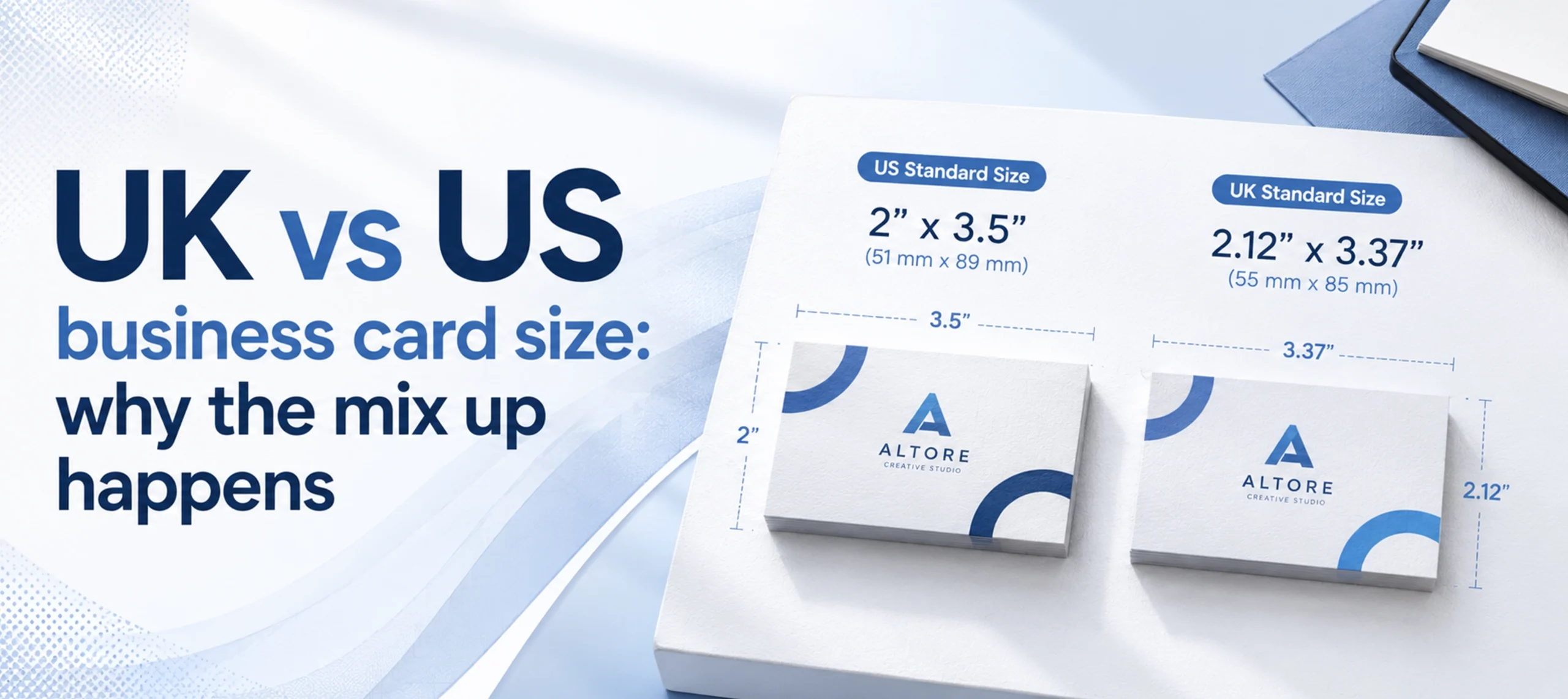 UK vs US business card size why the mix up happens