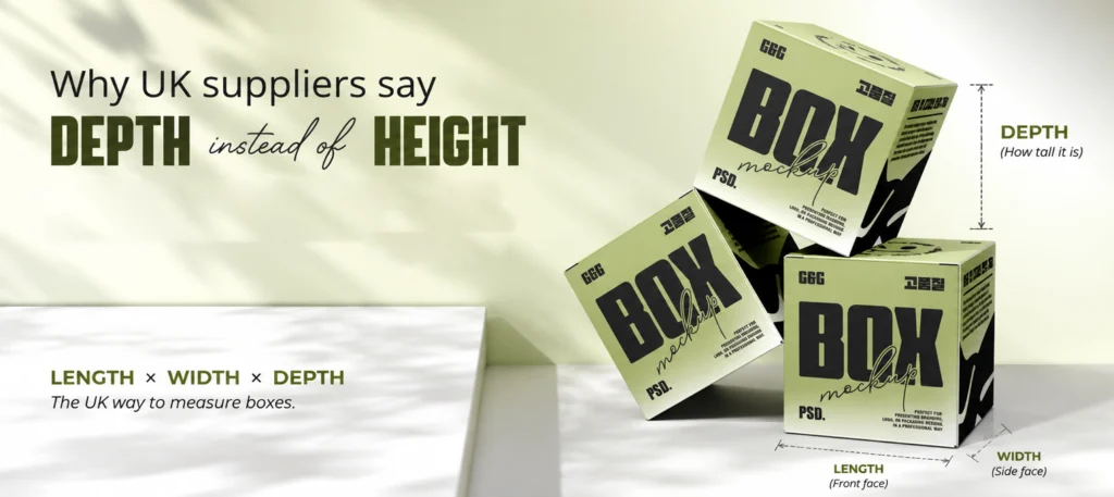 Why some UK suppliers say depth instead of height