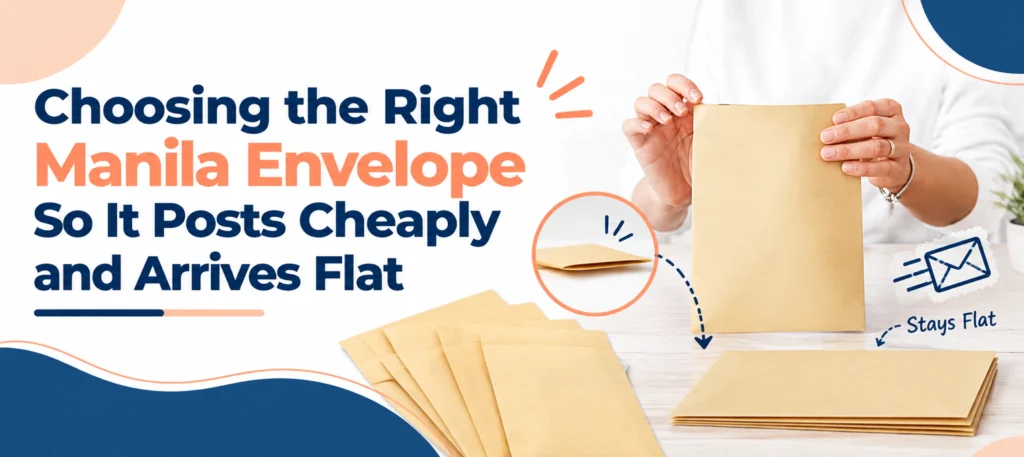 Choosing the right manila envelope so it posts cheaply and arrives flat