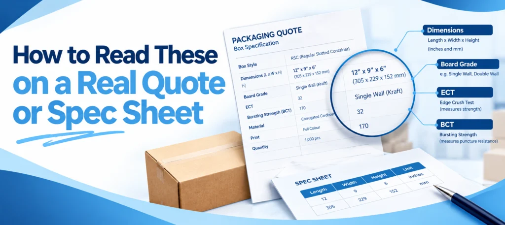 How to read these on a real quote or spec sheet