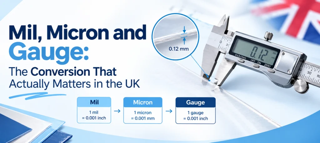 Mil, micron and gauge the conversion that actually matters in the UK