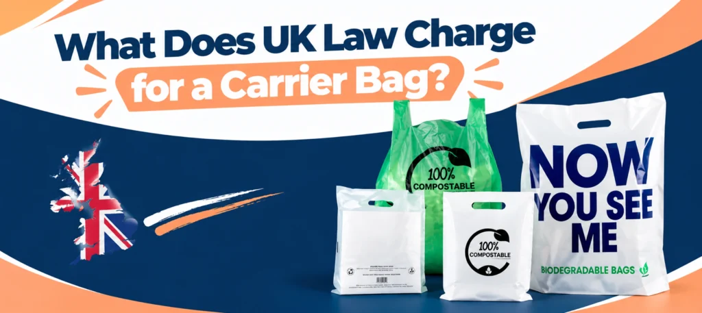 What does UK law charge for a carrier bag