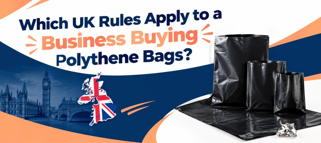 Which UK rules apply to a business buying polythene bags