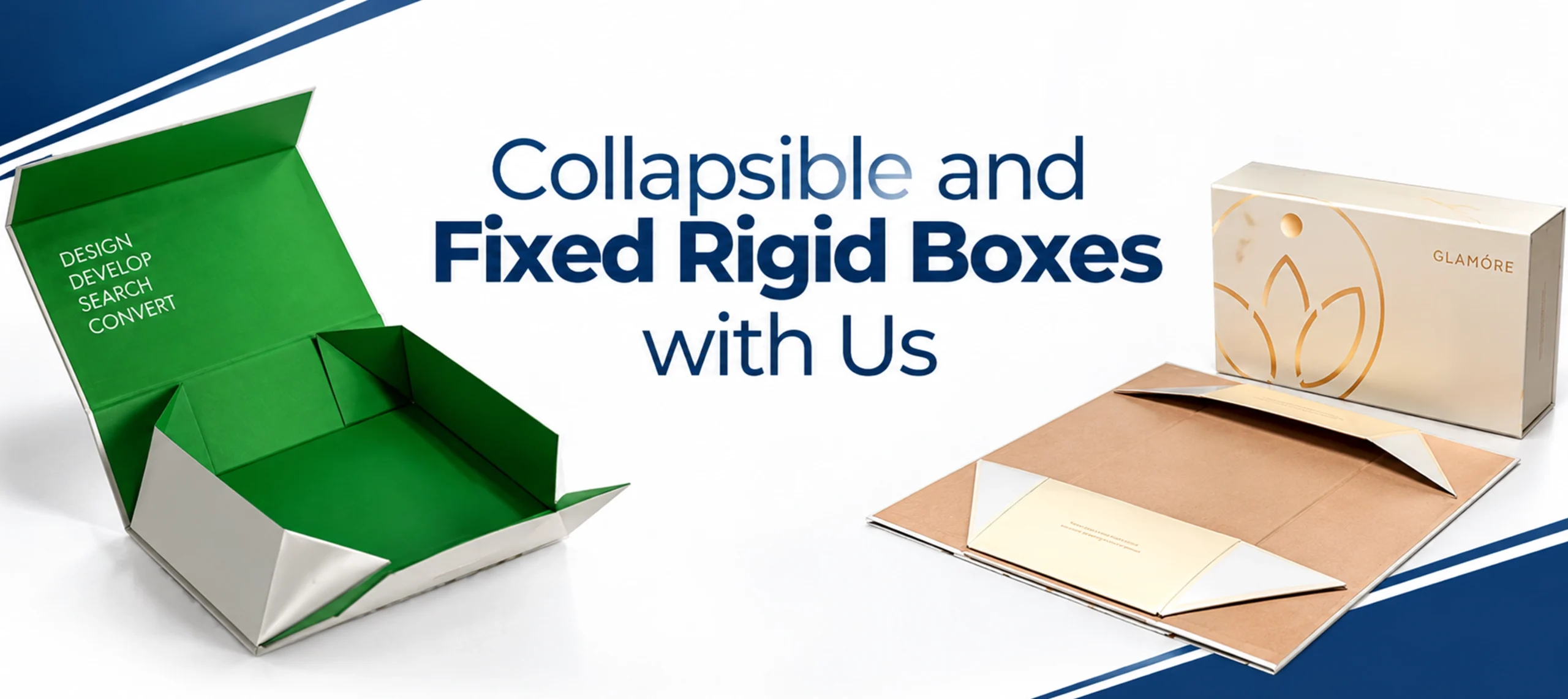 Collapsible and fixed rigid boxes with us