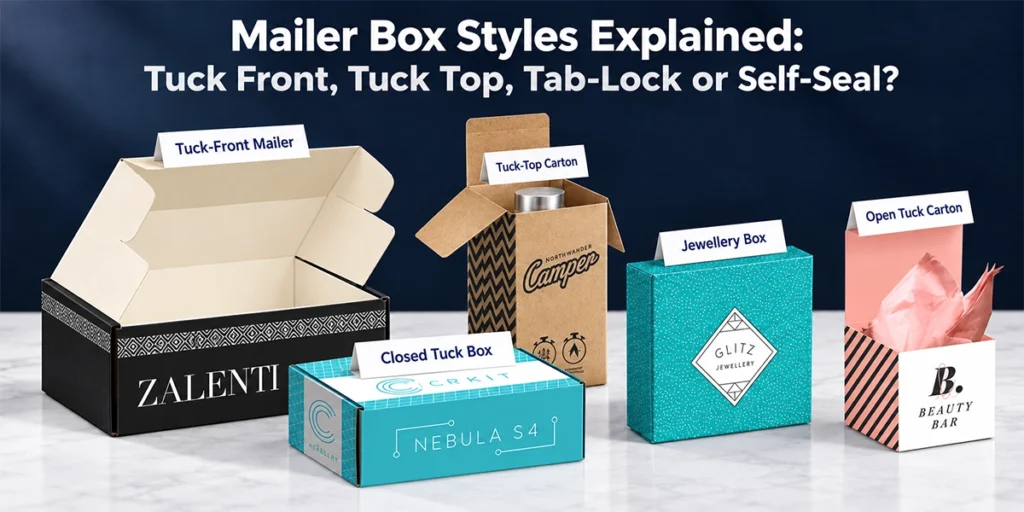 Mailer Box Styles Explained: Tuck Front, Tuck Top, Tab-Lock or Self-Seal?